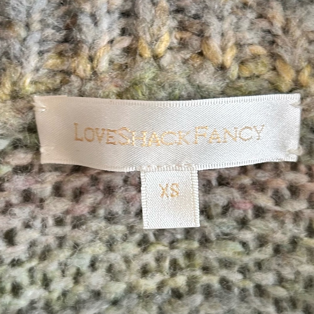 LoveShackFancy Wilford Boyfriend Cardigan Sweater | Autumn Rainbow Size X-Small - Picture 16 of 16